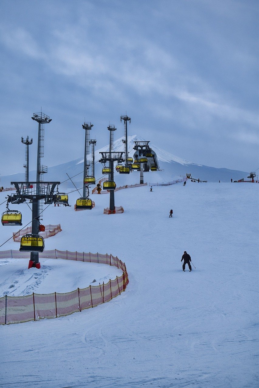 cable cars, ski resort, snow, mountain, skiing, slope, winter, nature, landscape
