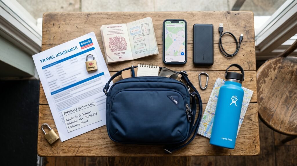 Essential safety items and travel gear for solo female travelers