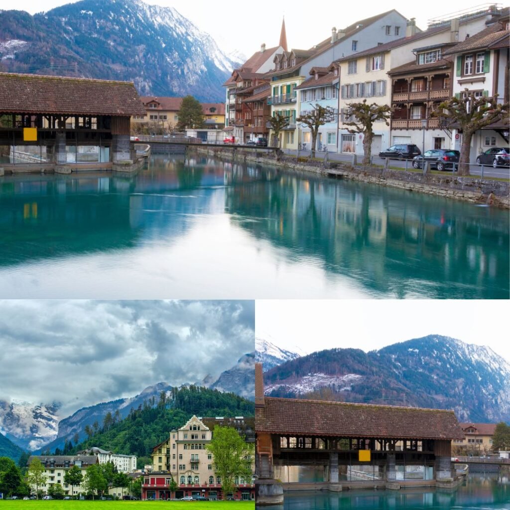 Where to stay in Switzerland - Picturesque lake with charming buildings.