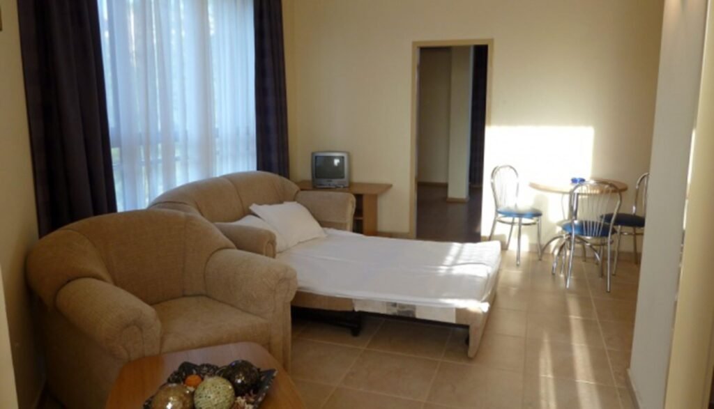Hotel Avenue Sunny Beach spacious studio room with sofa bed kitchenette and balcony