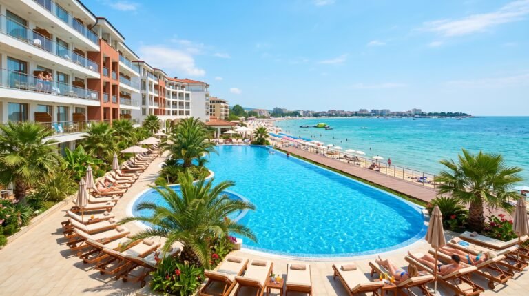 Beachfront hotel resort with pools in Sunny Beach Bulgaria