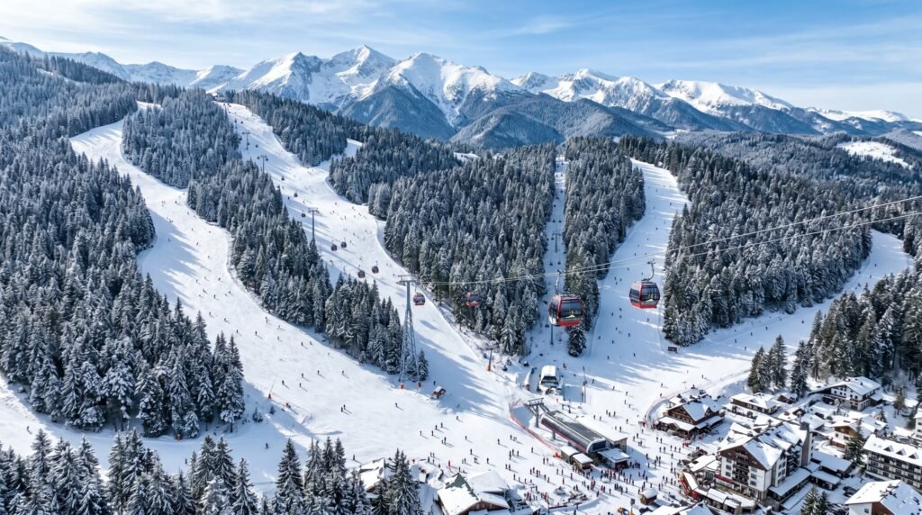 Borovets ski resort Bulgaria forested slopes