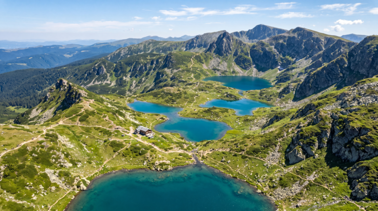 The Seven Rila Lakes in the Bulgarian mountains